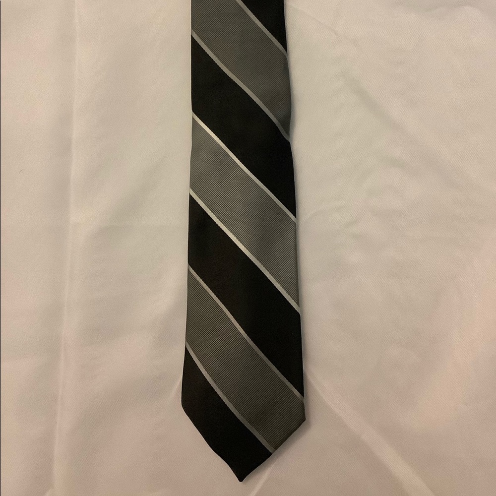 Express Black Gray Stripe Tie